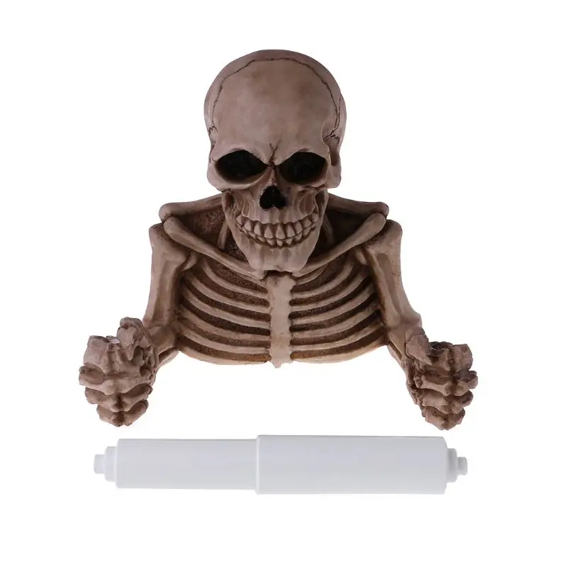 

Novelty Skull Shape Roll Paper Holder Wall Hanging Tissue Napkins Rack 649E