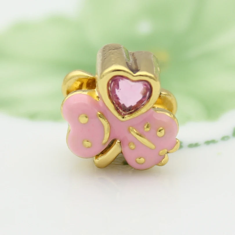 Бесплатная доставка розовый кристалл октября камень талисман лист клевер