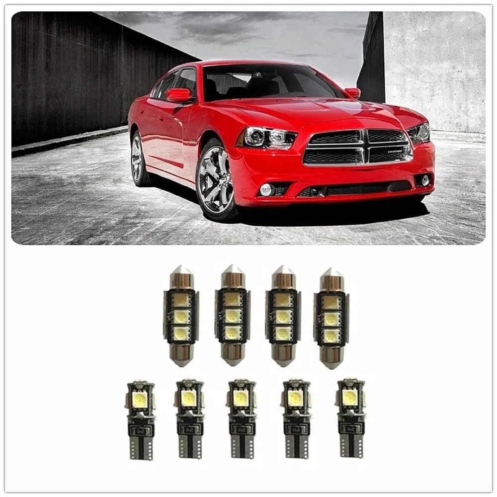 Комплект посылка из 9 шт. белсветодиодный для Dodge Caliber Caravan Challenger Charger Dakota D350 D250 D150