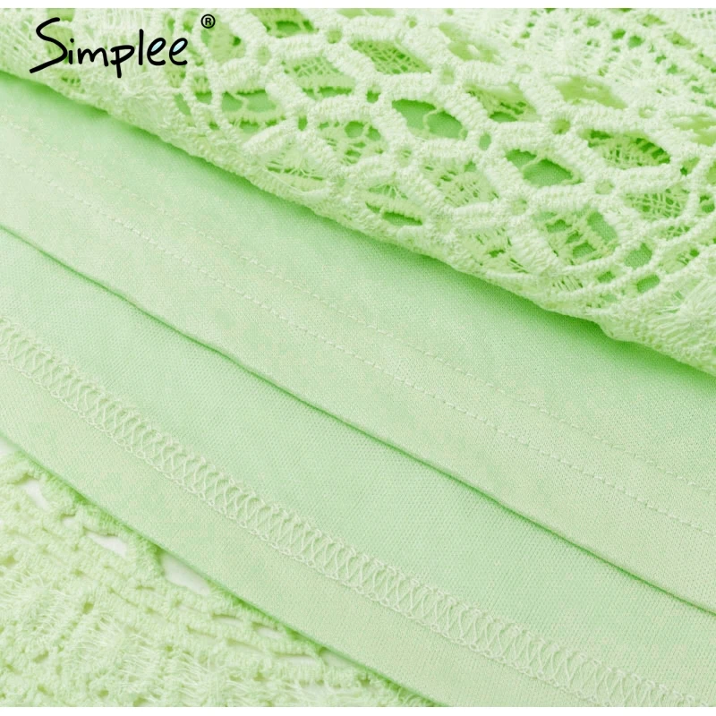 Женская белая кружевная рубашка Simplee привлекательная полая блузка с открытыми