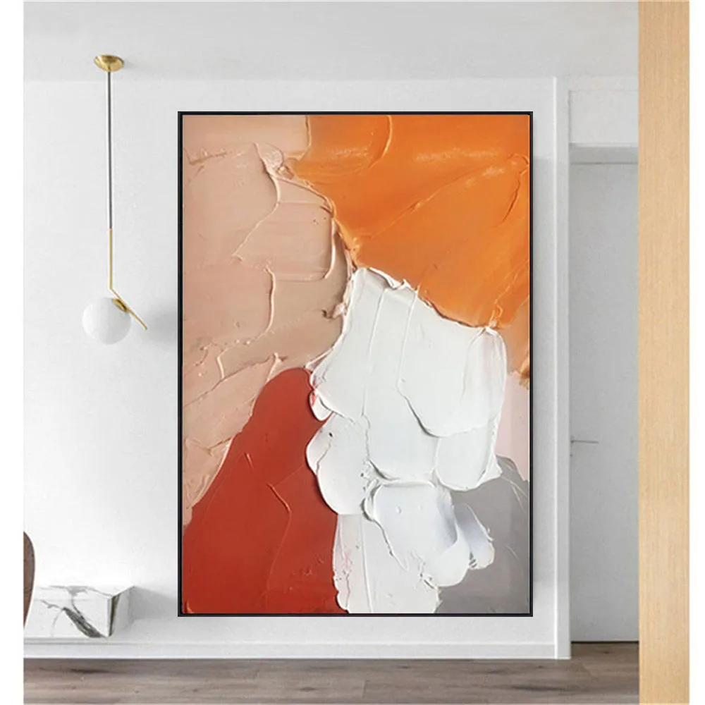 

100% ручная роспись маслом абстрактная Толстая Текстура нож живопись на холсте Современный домашний декор живопись Гостиная Искусство