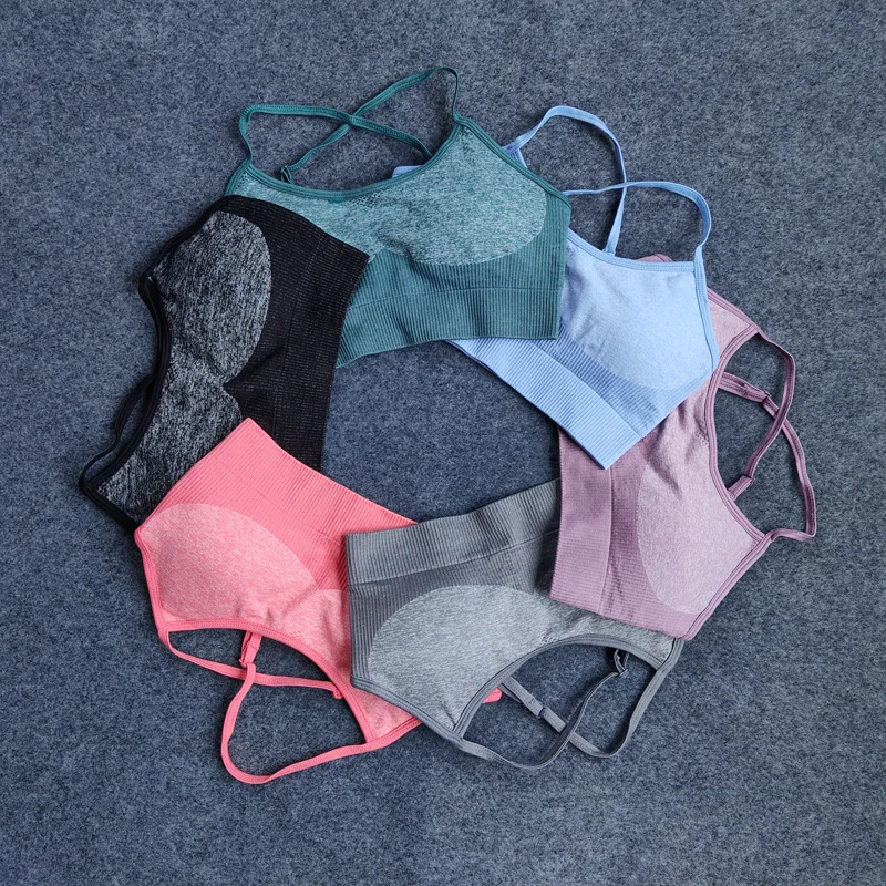 Комплект из 2 предметов для йоги высокая талия Бесшовные Капри/бюстгальтер на