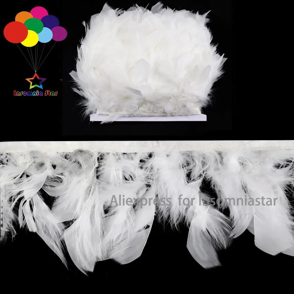 Бессонница звезда чистый белый чешуйчатый пушистый индюк перья отделка бахрома 8 12 см DIY цветные лента|Перо| |