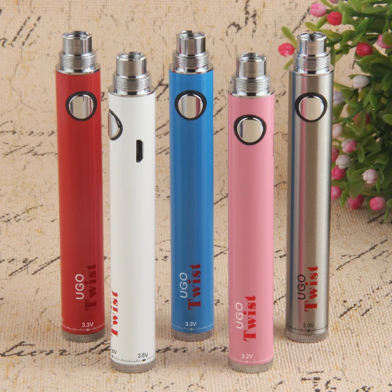 UGO Twist battery 650mah 900mah VV Vape ручка для эго 510 нить электронная сигарета распылитель USB сквозное зарядное устройство батарея