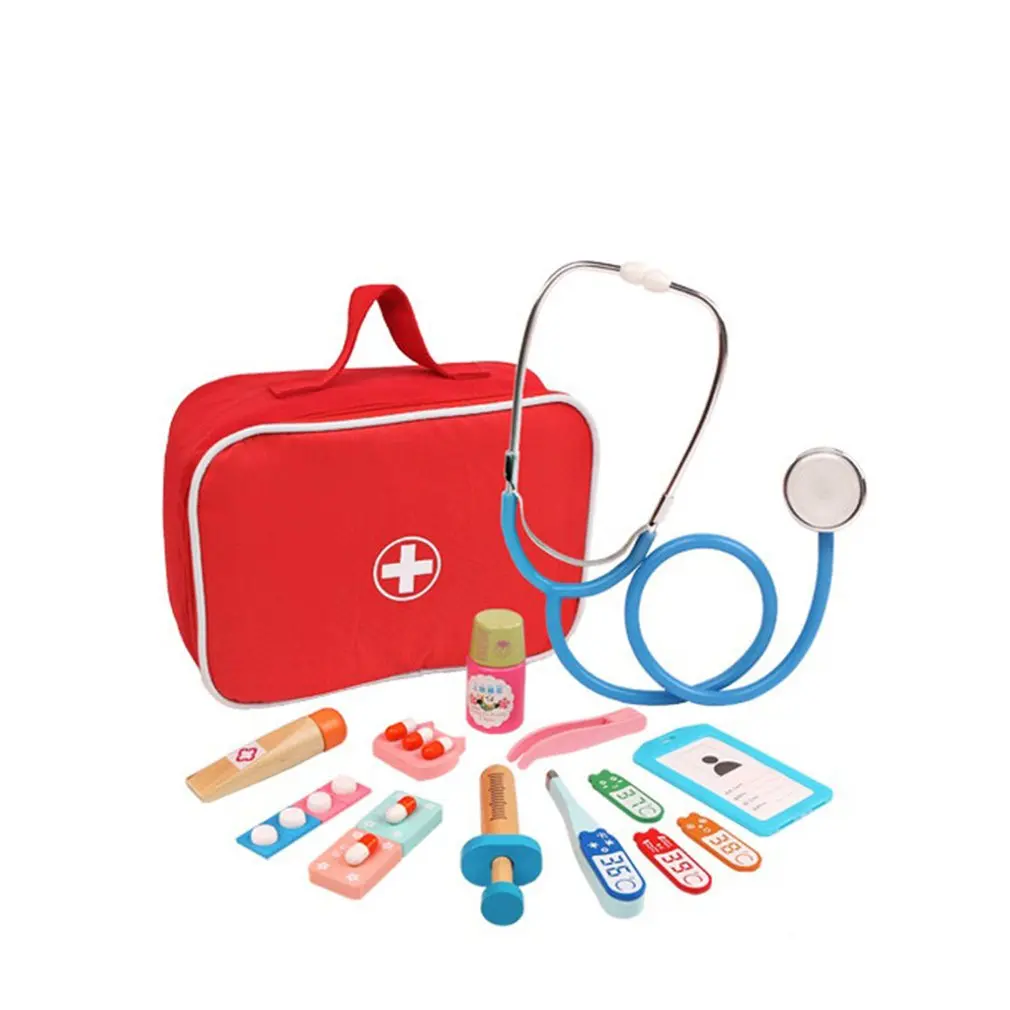 

Деревянное медицинское оборудование для маленьких детей, игровой домик, имитация доктора, набор игрушек, Съемный прочный комплект