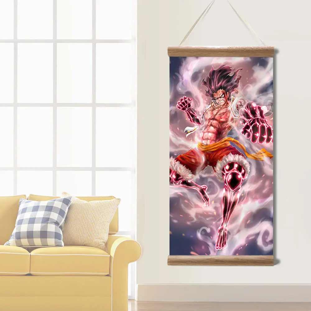 

Japanese Anime Posters Luffy Zoro Sanji One-piece Hanging Canvas Scroll Paintings Wall Art Pictures for Living Room Home Decor