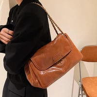retro large autumn winter womens hobo bags fashion 2021 green brown big handbags luxury designer female leather shoulder bag wi