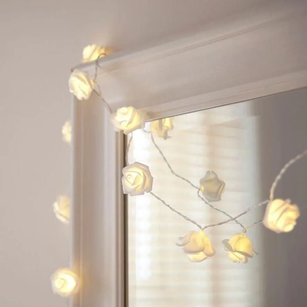 

LED Rose Flower String Lights Romantic USB Fairy Lamp Decor Light for Valentine Wedding Room Garden Festival Party