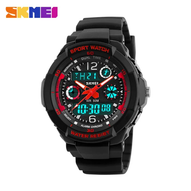 Red S Kids SKMEI детские спортивные часы, модный светодиодный цифровой кварцевые часы для мальчиков и девочек, водонепроницаемые наручные часы 50 м, 1060 - Цвет: Red S Kids