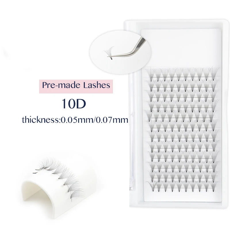 Предварительно сделанный фен для придания объема наращивания ресниц 10D Curl D 0 05 мм