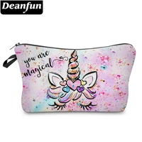 deanfun unicorn cosmetic bag colorful waterproof printing pencil pouch women cute makeup bags 51878