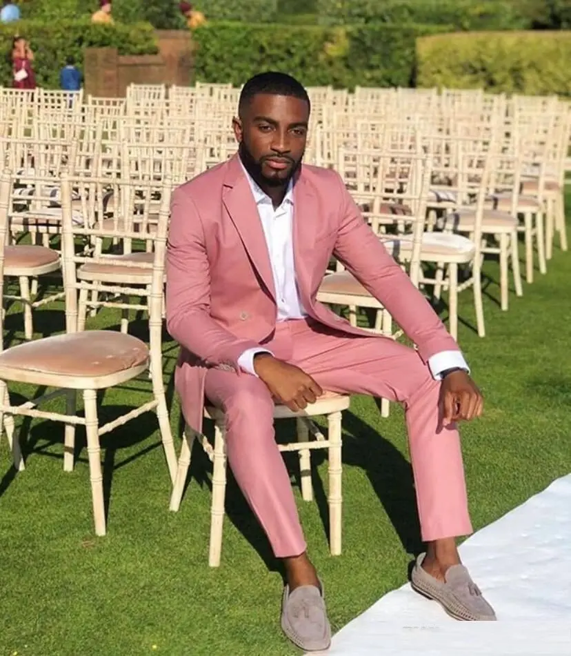 Последние дизайнеры 2020 розовый костюм жениха свадебный смокинги мужские