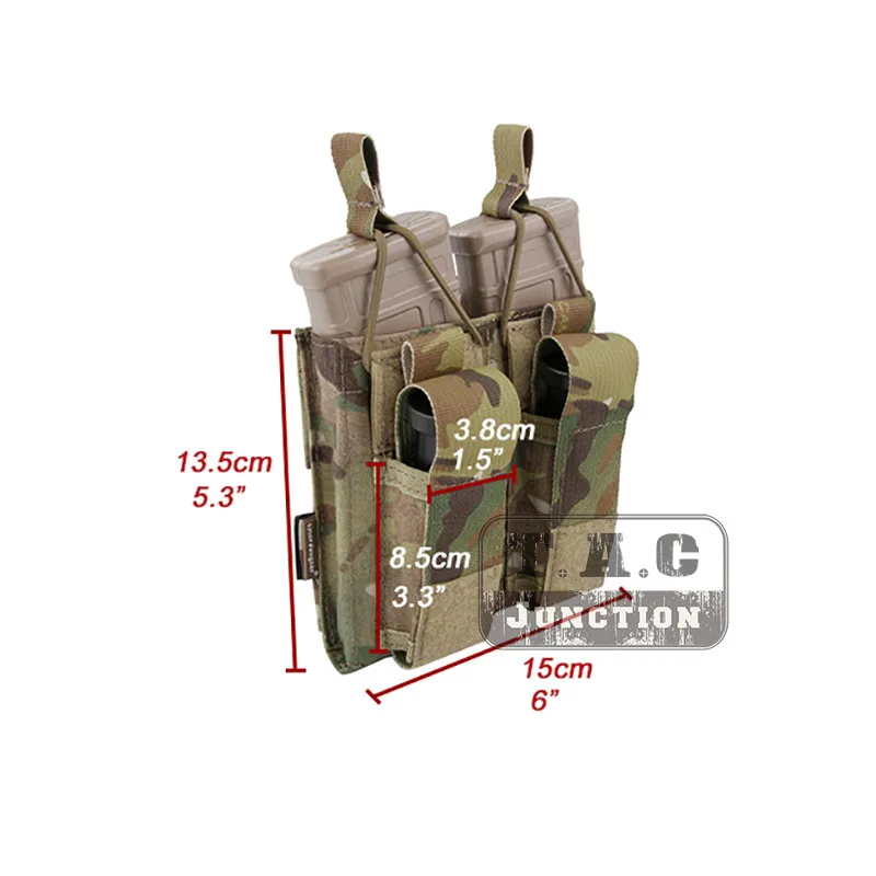Emerson Тактический 5,56& пистолет модульный подсумок EmersonGear двойной открытый MOLLE/PALS Военная стрельба Mag Чехол кобура