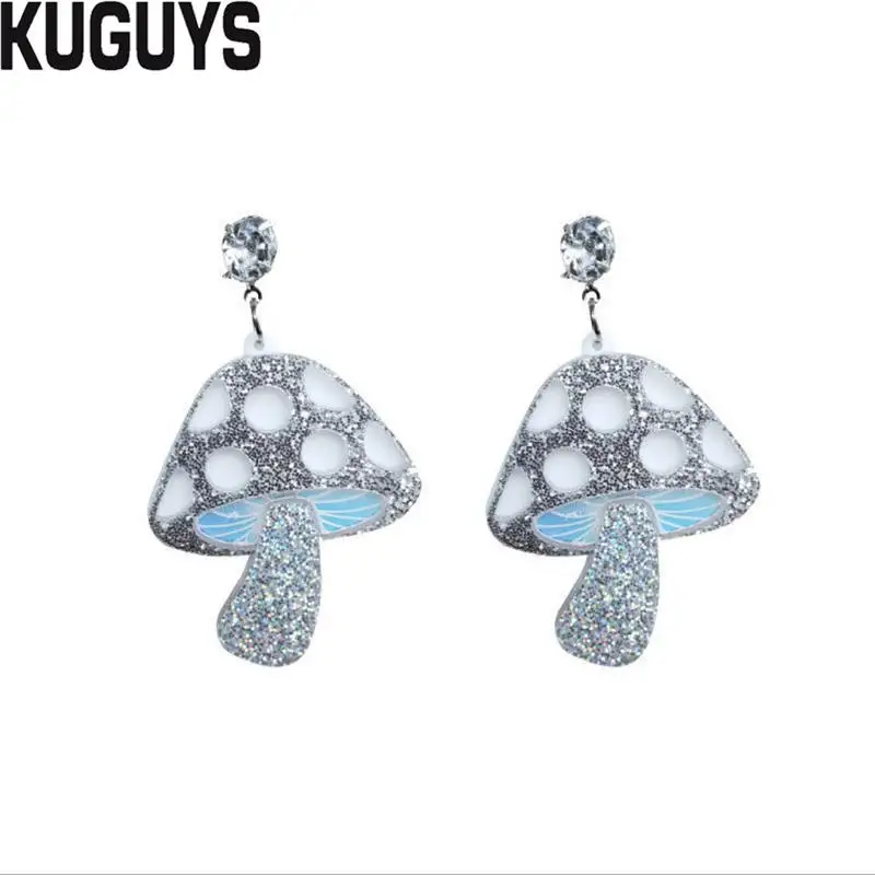 EARRING KUGUYS милые летние сережки-палочки для мороженого для женщин, блестящие акриловые длинные серьги-капли, модные ювелирные изделия, трендовые аксессуары - Окраска металла: EARRING