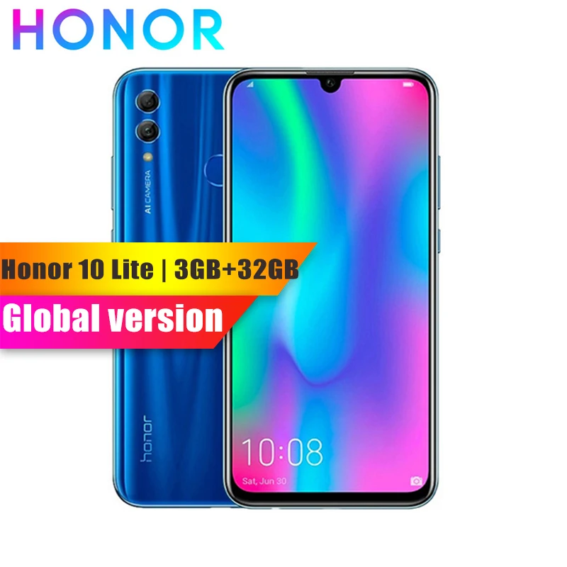 Глобальная версия Honor 10 Lite 3 ГБ ОЗУ 32 Гб ПЗУ мобильный телефон Kirin 710 четыре ядра 6 21