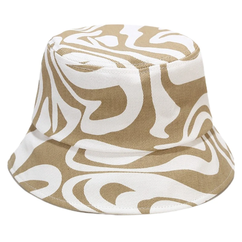 

Irregular Stripe Print Casual All-Match Fisherman Hat Unisex Boonie Bucket Hat
