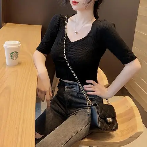 

T Shirt Women Clothes 2020 Fashion Tee Top Fashion Lvory Cotton Ladies Tee Shirt