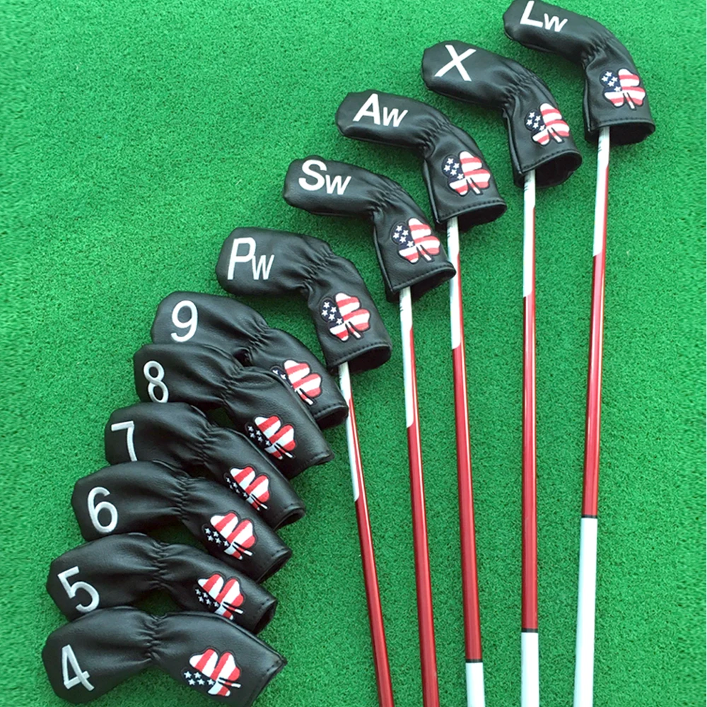 Чехол на голову для гольф клуба флаг США листья железная повязка шест наборы с