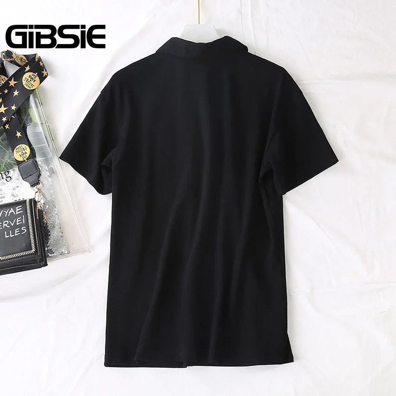 Женская вышитая рубашка GIBSIE 5xl 4xl размера плюс черная повседневная Корейская на