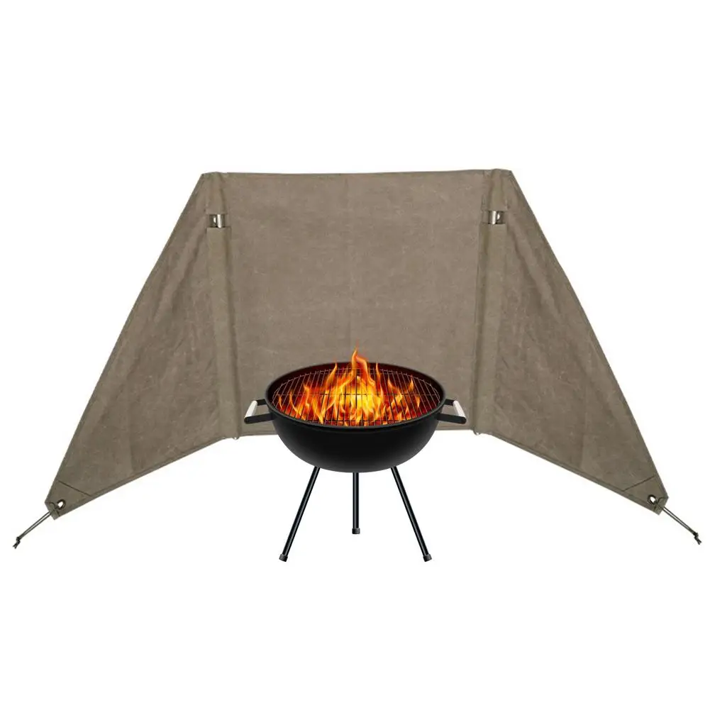 

Outdoor Camping Campfire Windshield Cotton Canvas Windproof Strong Wear-resistant Curtain For Camping Outdoor Sport 2021