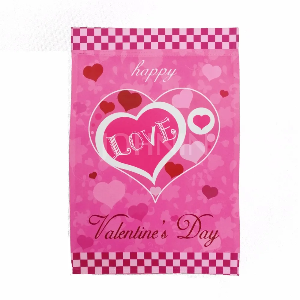 

own design Decorative Heart Trio Love Red Pink Valentine Day Garden Flag