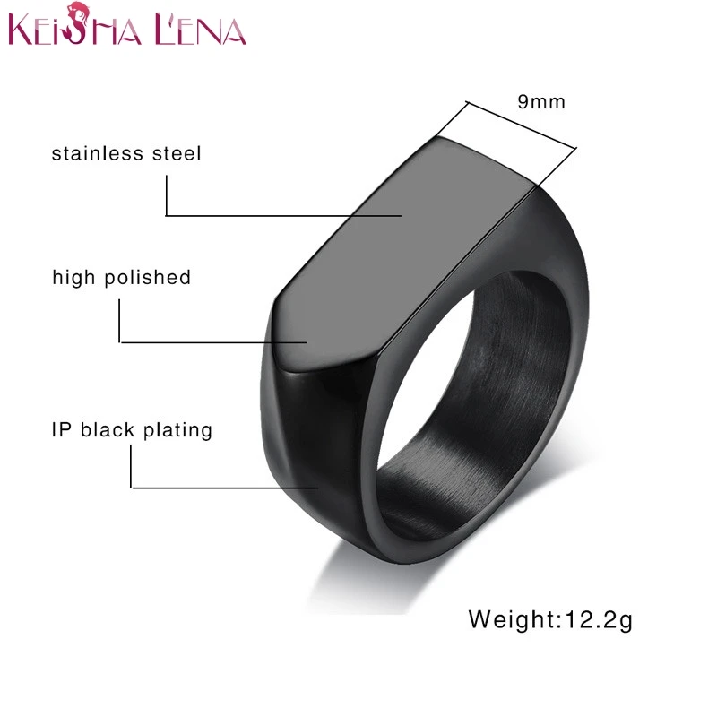 

2021 Anel High Polished Simple Style Stainless Steel Ring For Men Black Stainless Steel Punk Vintage Male Jewelry Anillos
