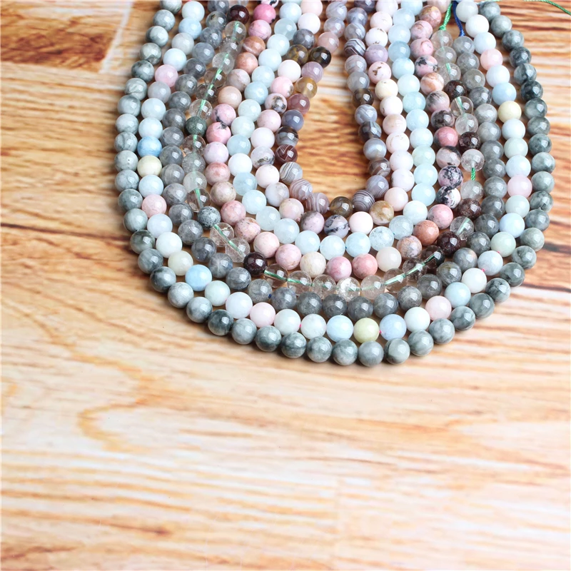 Круглые бусины из натурального камня матовая лава тигровый глаз Морган камень