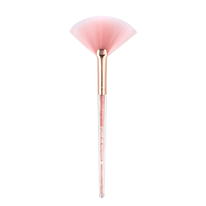 Daubigny Pink Crystal Cosmetic Tools Fan Shape Makeup Brush Highlighter Face Powder 1 Pcs Make Up Blending Natural | Красота и