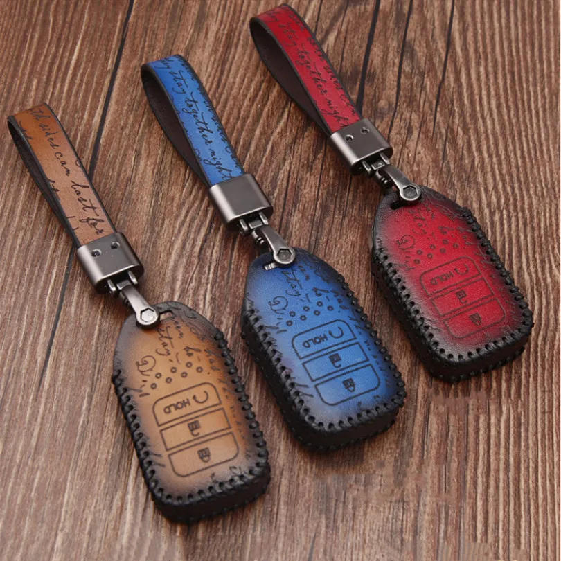 Чехол для автомобильного ключа из натуральной кожи защитный чехол HONDA Civic Accord Fit Hrv