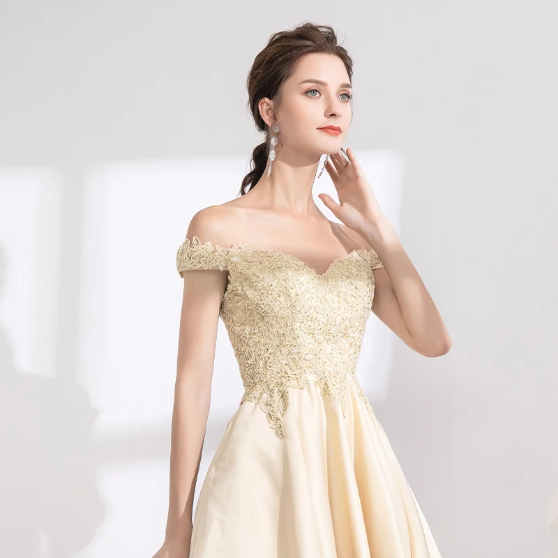 Вечернее платье, короткое, цвета шампанского, 2020 от AliExpress WW