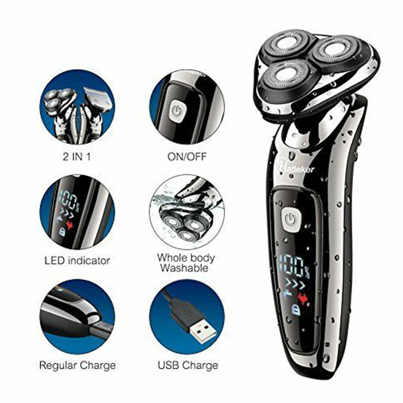Водонепроницаемый Мощный электрическая бритва для мужчин триммер бороды