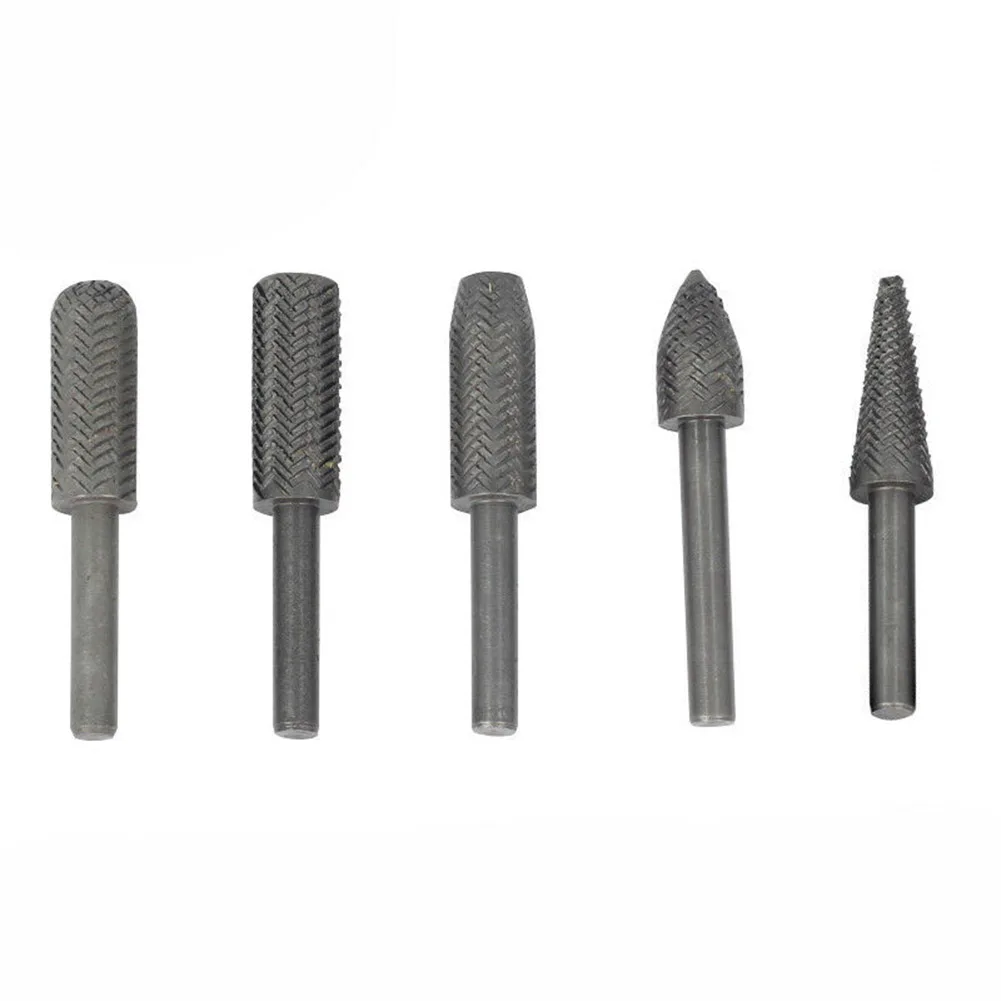 

5 Pcs Electric Rotary Rasp Embossed Steel Metal File Grinding Head Pack Set Kit For Enlarging Holes Grinding Creating Shapes