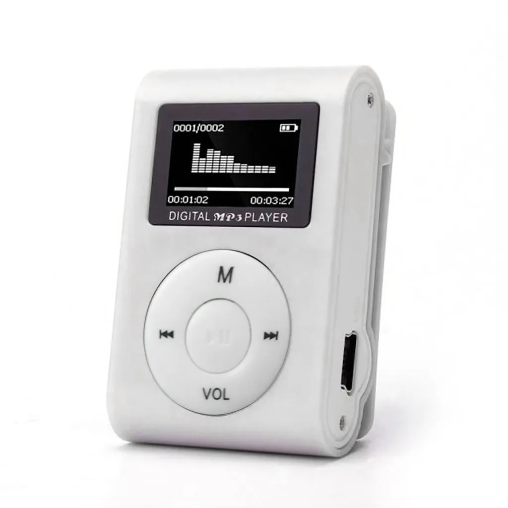 Мини USB Клип MP3-плеер ЖК-экран Поддержка 32 ГБ Micro SD TF карта динамик Стильный дизайн