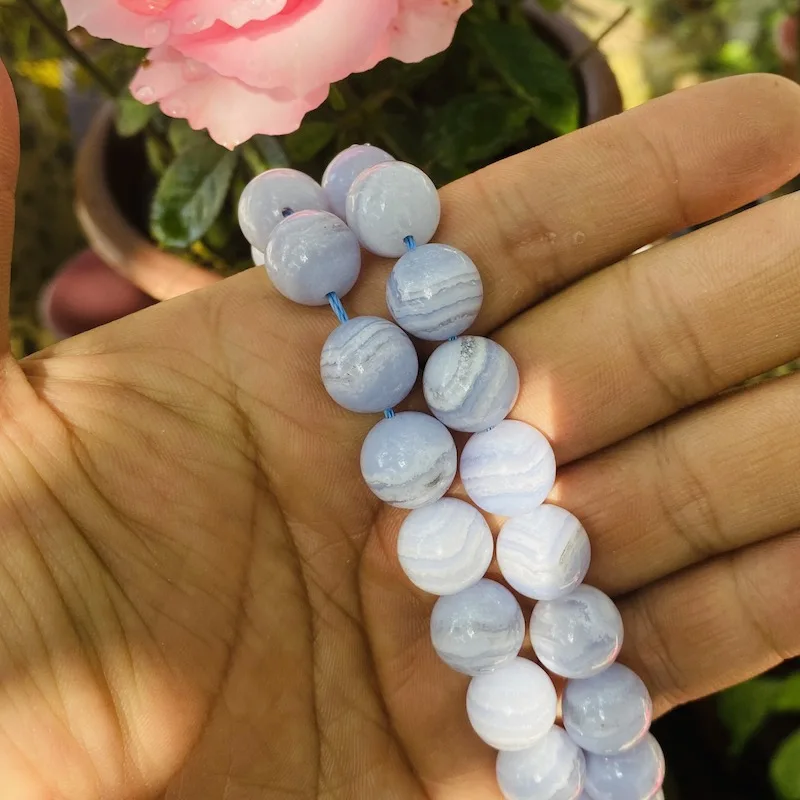 

Круглые синие кружевные Агаты, бусины из натурального камня 12 мм, халцедон, для рукоделия, 32 бусины