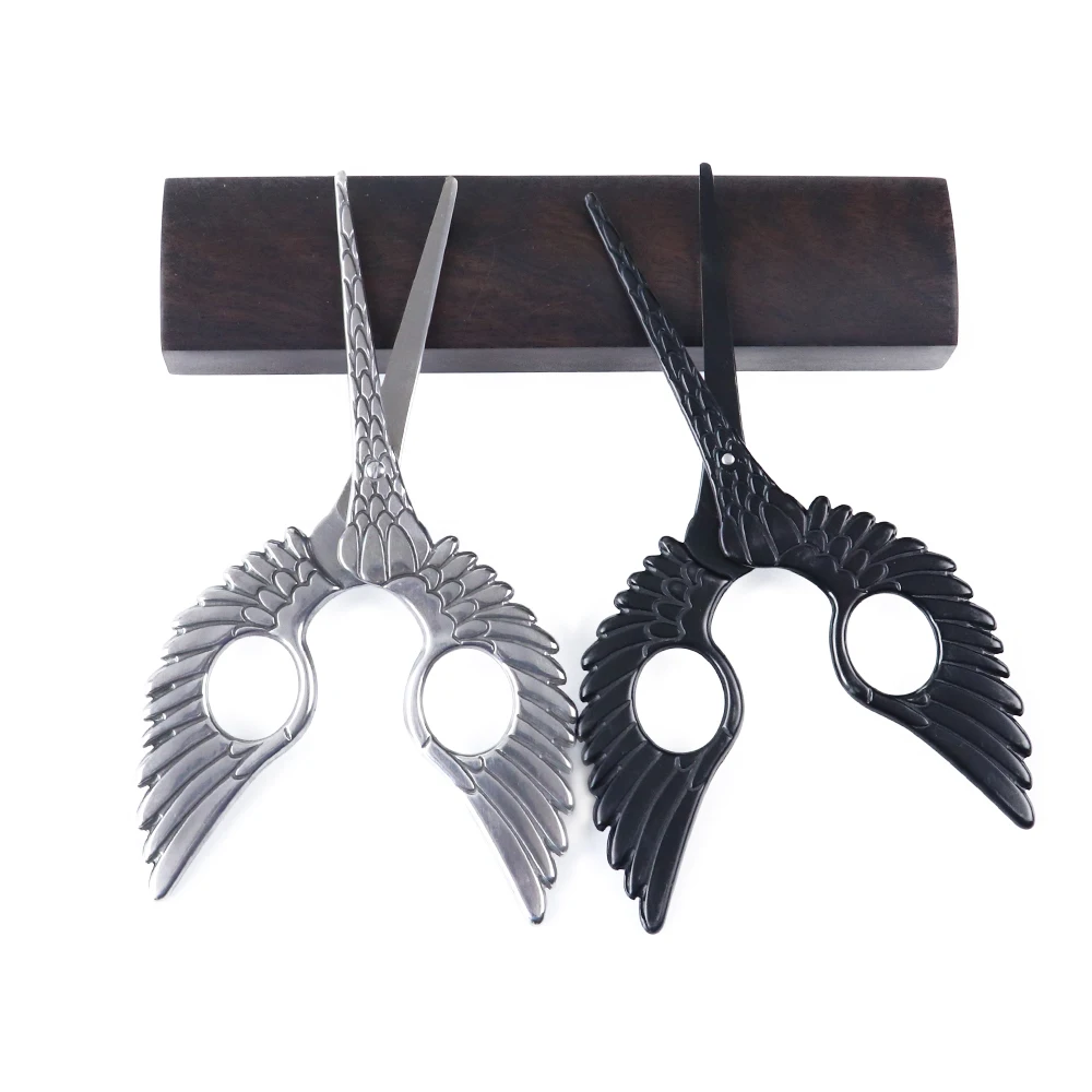 Серебристые черные зеркальные ножницы в форме крыла Ретро Винтажные швейные