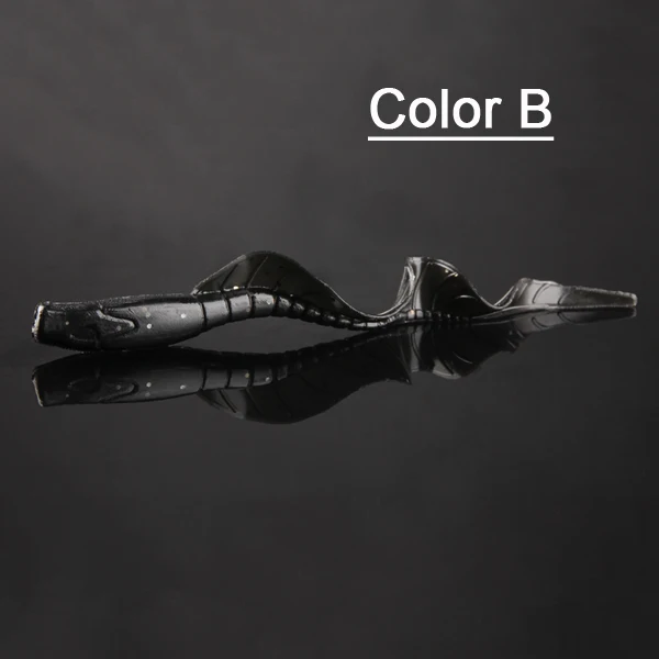 color b 10 шт./упак. 65 мм 1,7 г Гибкая мягкая рыбальская приманка-личинка с длинным хвостом искусственный червь крючок для рыбной ловли 7 цветов рыболовные приманки - Color: color b