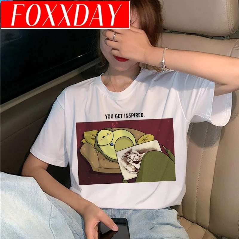 Женская футболка с авокадо и веганом забавная мультяшная в стиле Харадзюку Ullzang