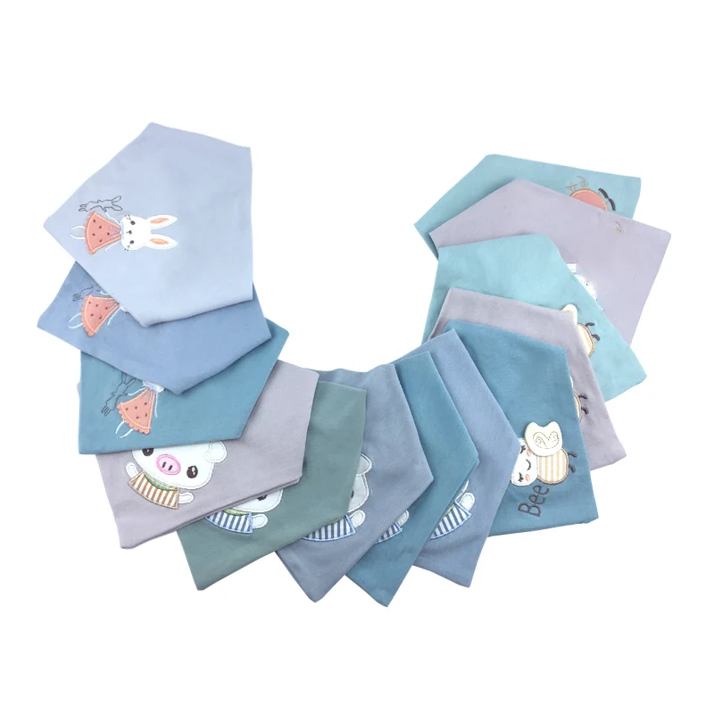 bebe Baby embroidery Bibs Bandana Bibs Cotton Infant Burp Cloths Babador Feeding pig rabbit