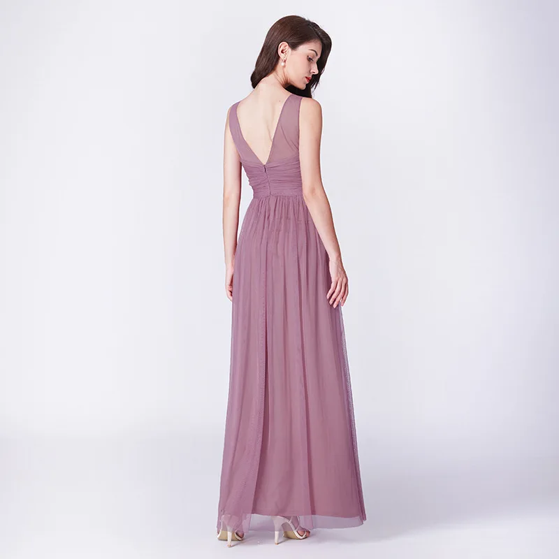 Милое платье подружки невесты коллекция 2020 года длинное на молнии с v образным