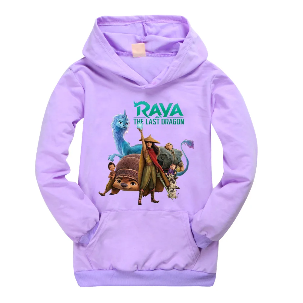 Детская одежда для девочек Райя и последний дракон худи для мальчиков Карикатурный свитшот из хлопка Верхняя одежда для детей с длинными рукавами Пуловер.