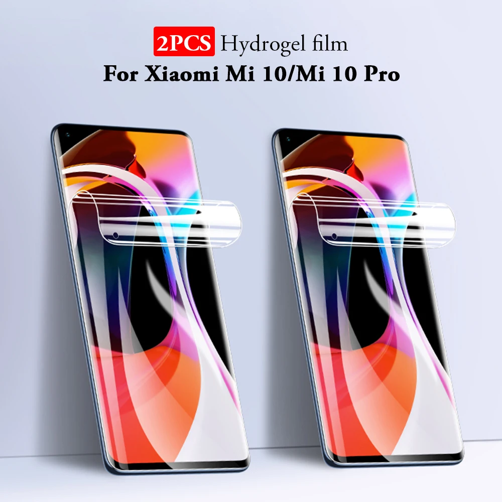 Мягкая Гидрогелевая пленка 3 в 1 для Xiaomi Mi 10 Lite Pro 5G Note Redmi 10X 4G мягкое стекло