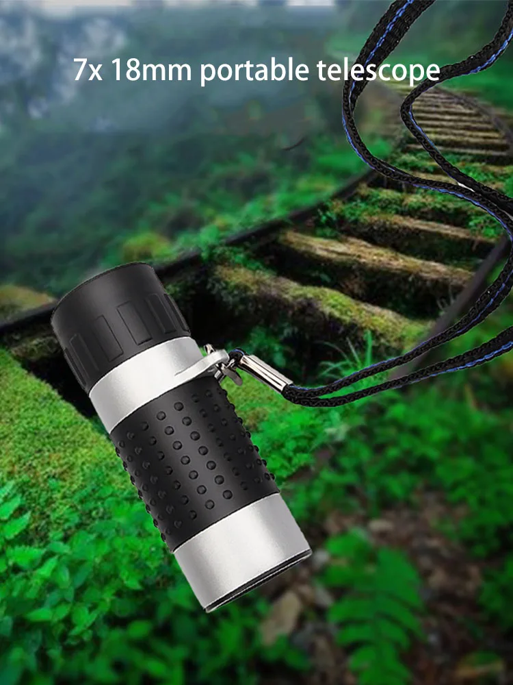 

Монокуляр Карманный 7X18 HD, водонепроницаемый, с функцией ночного видения для смартфона, для условий низкой освещенности, для кемпинга и путе...