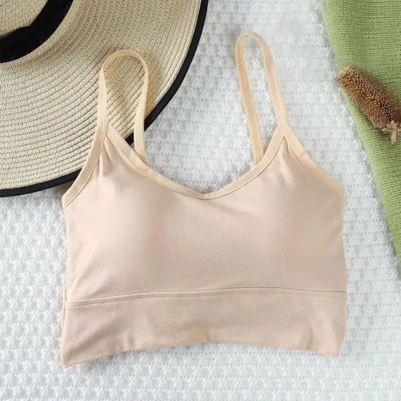 

Women's Base Camisole Empty Underwear Hand-made Back Solid Color Bra