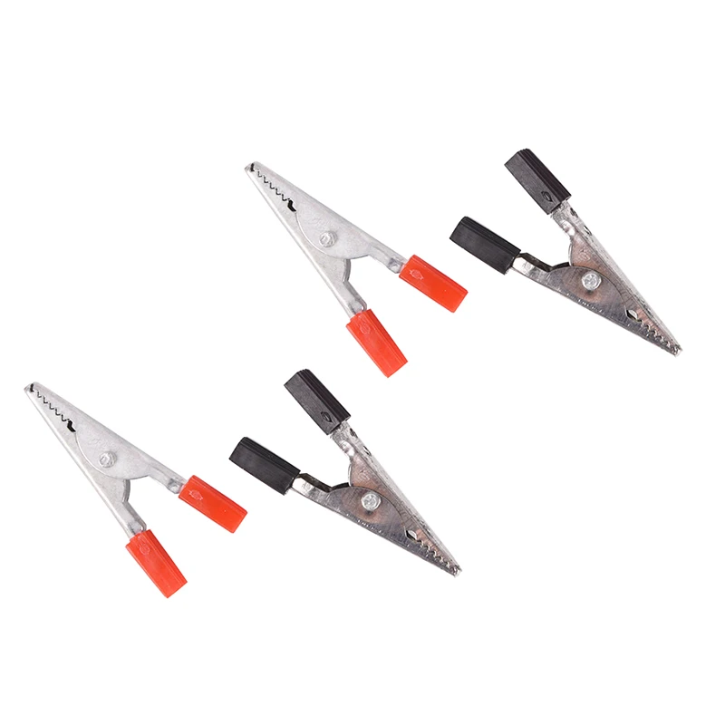 10 шт./лот красные черные изолированные зажимы типа крокодил пластиковые ручки