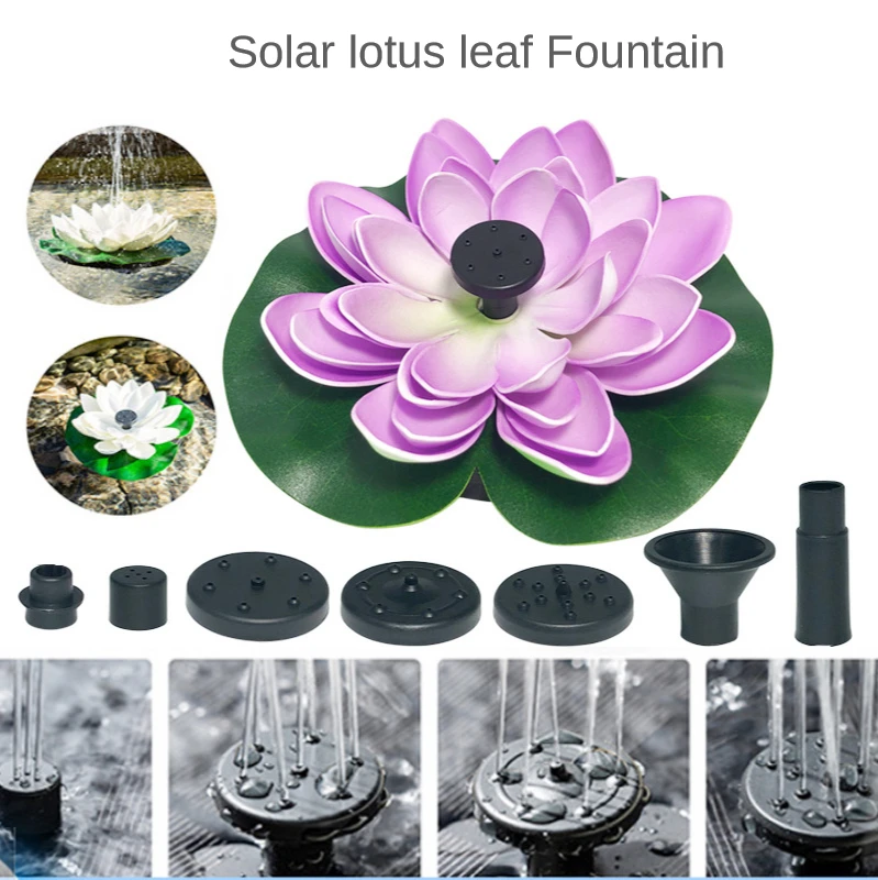 

Pond Fountain Lotus leaf flower Solar Fountain Water Pump Garden Pond Fish Tank Bird Bath Park Indoor Landscape Home Decoration