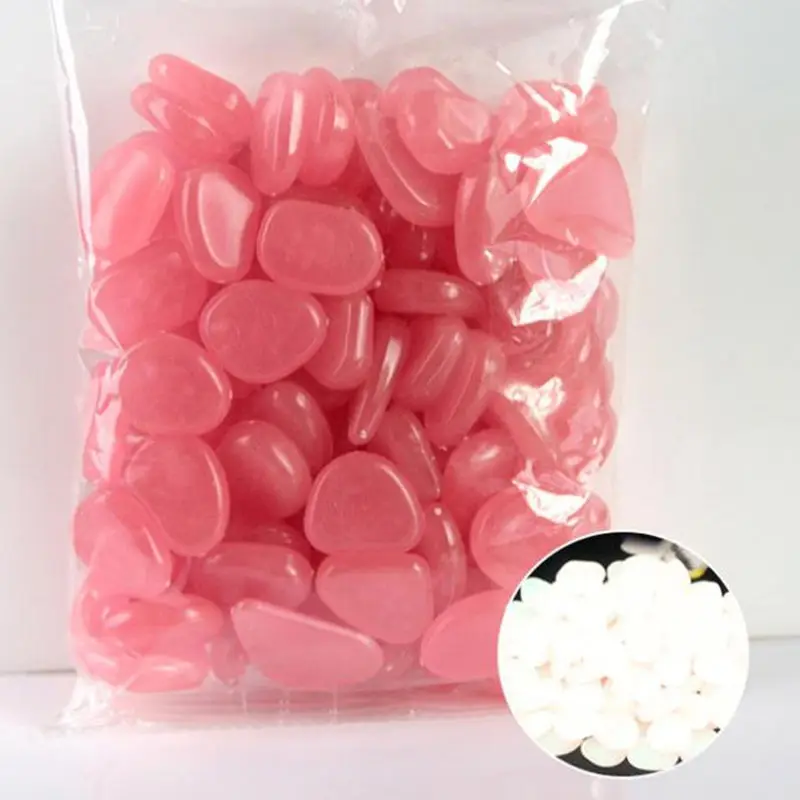 

100Pcs Glow in the Dark Garden Pebbles Glow Stones Rocks for Walkways Garden Path Patio Lawn Garden Yard Decor Luminous Stones