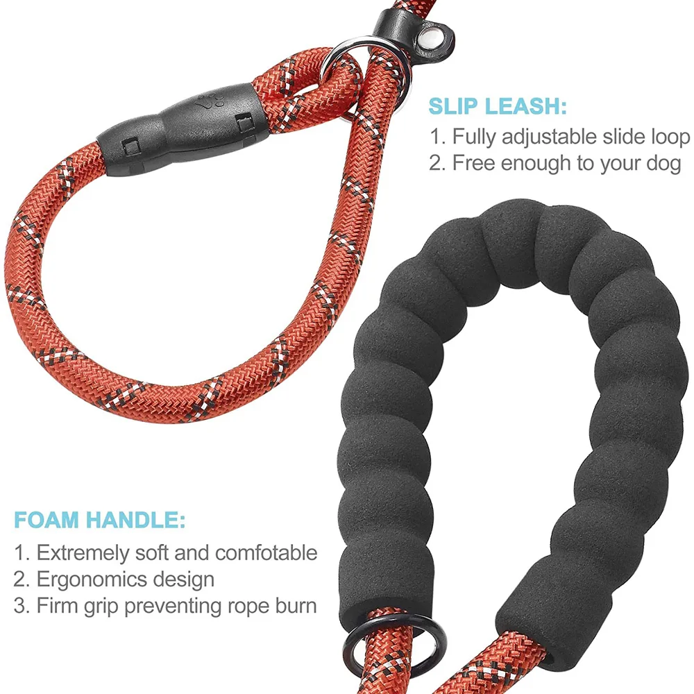 Поводок-скользящий для собак светоотражающая прочная тренировочная веревка с