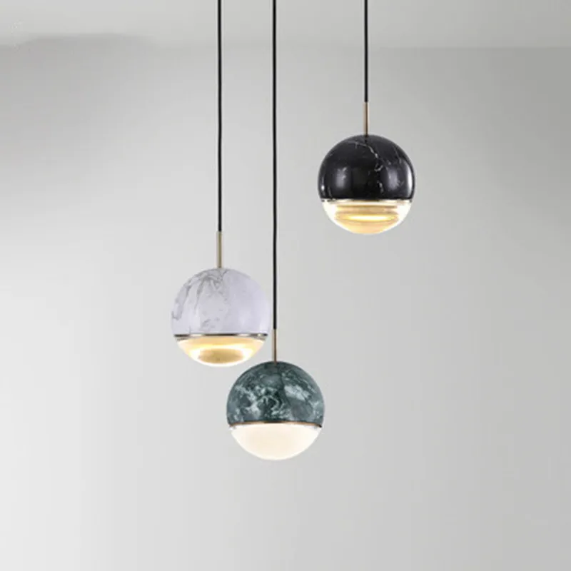 

Креативный хрустальный шар дизайн подвесной светильник пост-современное искусство мрамор Ресторан Бар комната прикроватный Декор led подвесной светильник светильники