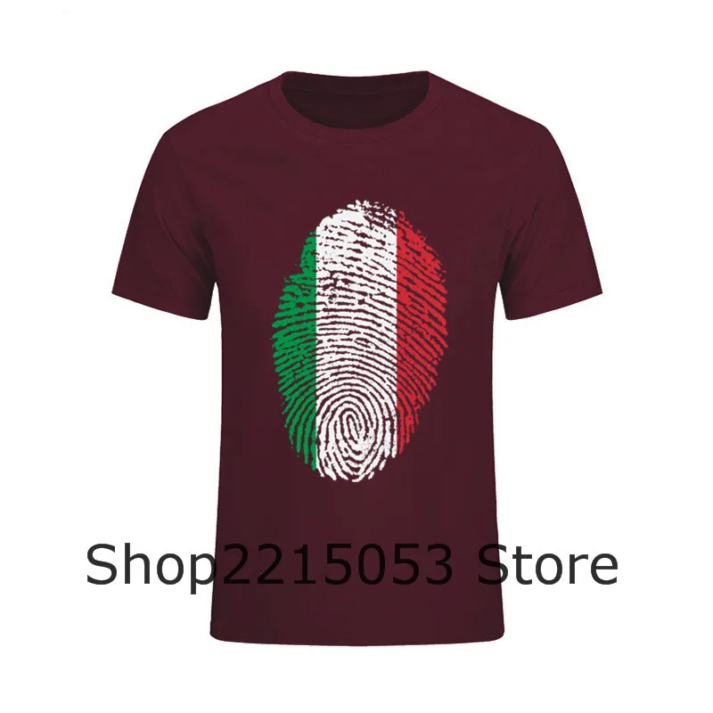 Italy Flag Fingerprint Short T-Shirt Homme Orang Cotton Funny TShirts Fashion 2020 T Shirts blouse orologio uomo shadowhunters | Мужская