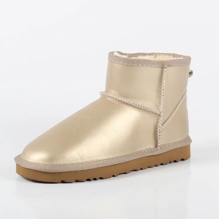 Женские зимние ботинки из 100% натуральной воловьей кожи Модные ботильоны теплые